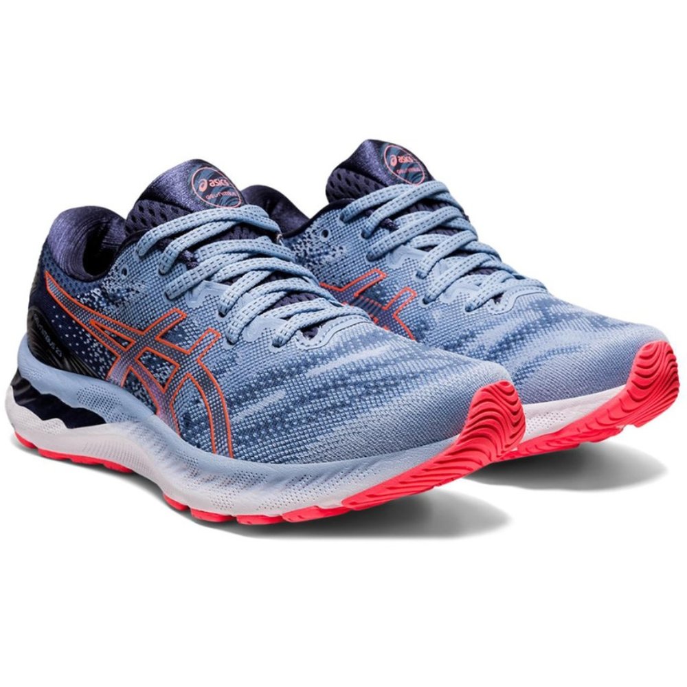 Asics Blue and Pink Athletic Shoes